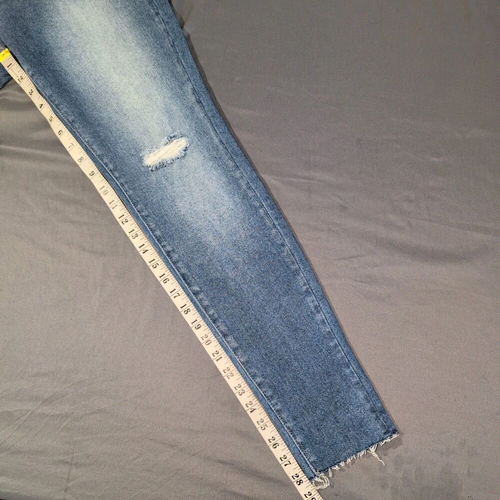 Kancan Jeans Women's Size 26 (Tag Says 28) Blue Skinny Distressed High Rise - Picture 9 of 11